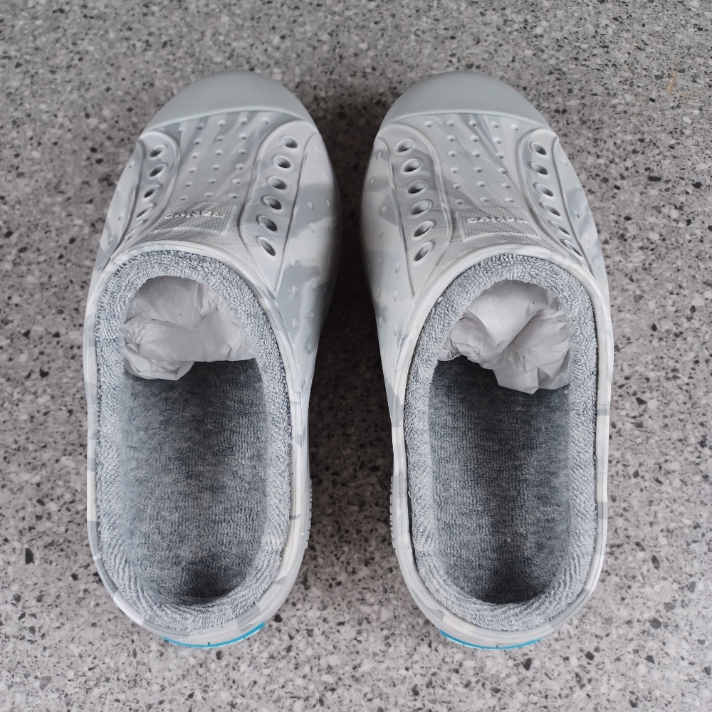 NATIVE Shoes White Gray Marble Kids Toddler Jefferson Slip-On Shoes - Picture 5 of 9